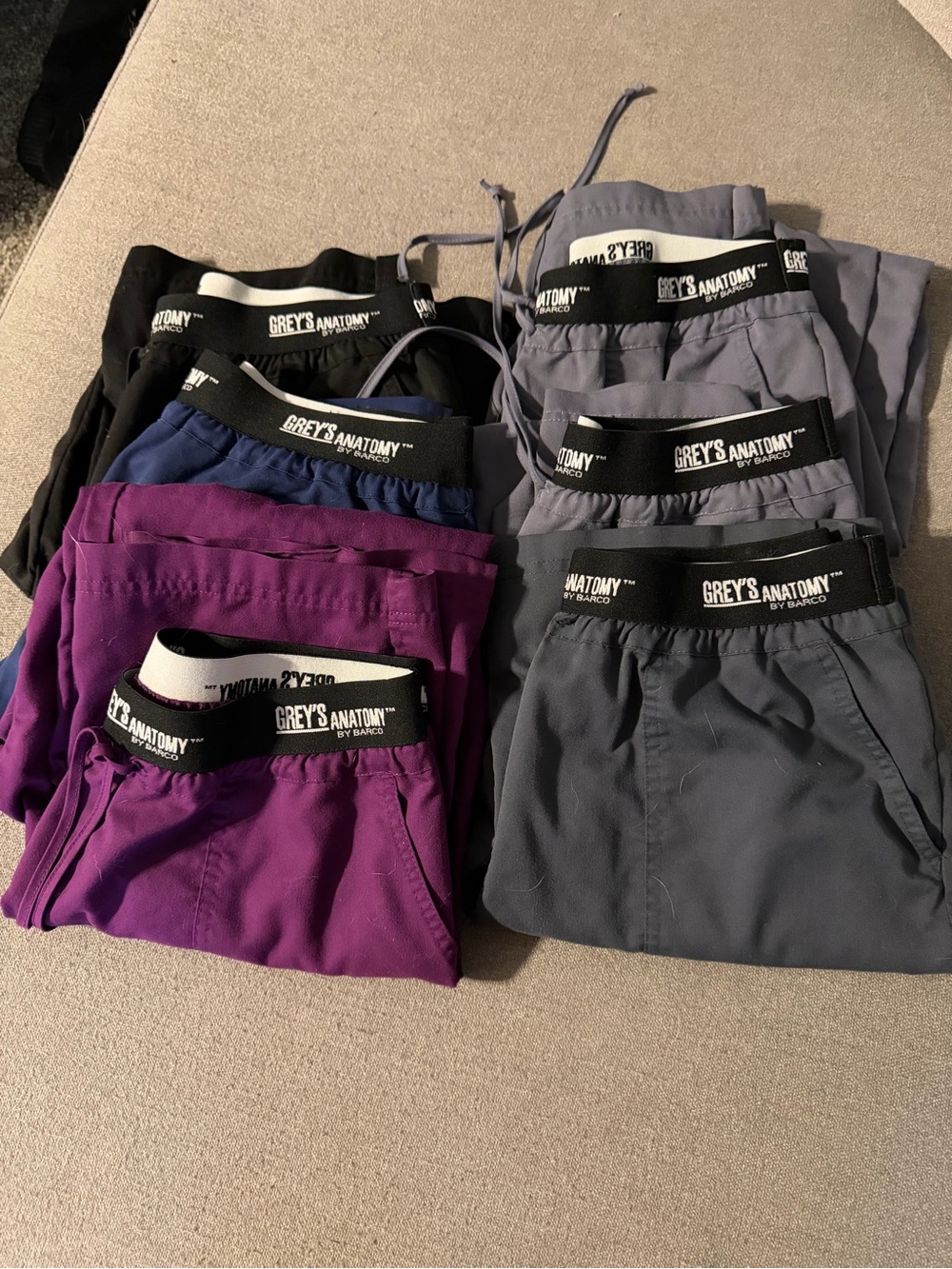 GREY'S ANATOMY by barco Scrub Bottoms - Purple, Blue, Gray, Black